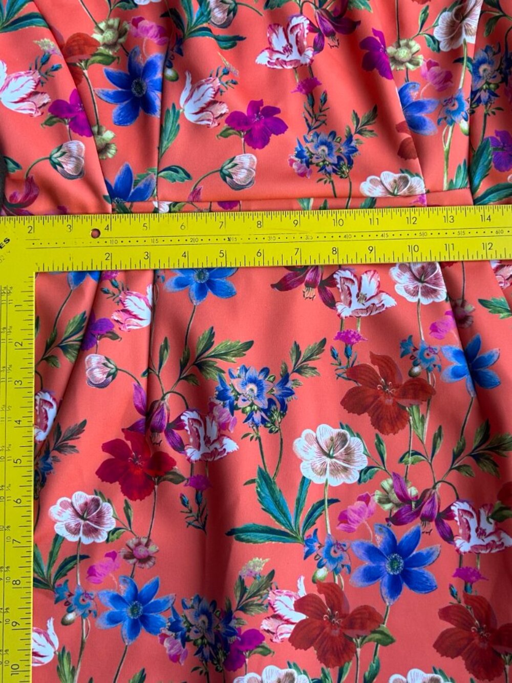 Calvin Klein Coral Floral Scuba Sleeveless V-Neck Midi Sheath Dress 8 - Picture 7 of 9